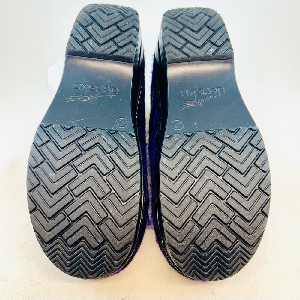 Dansko Purple Swirl Confetti Yarn Scribble Professional Stapled Clogs 38 7.5 8 - Picture 10 of 12